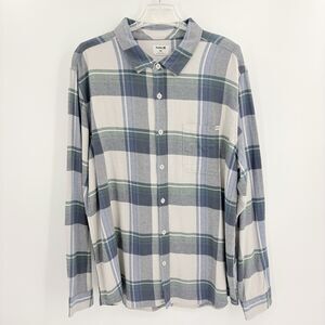 Hurley Portland Plaid Button Up Down Flannel Shirt Men XXL Organic Cotton Grunge